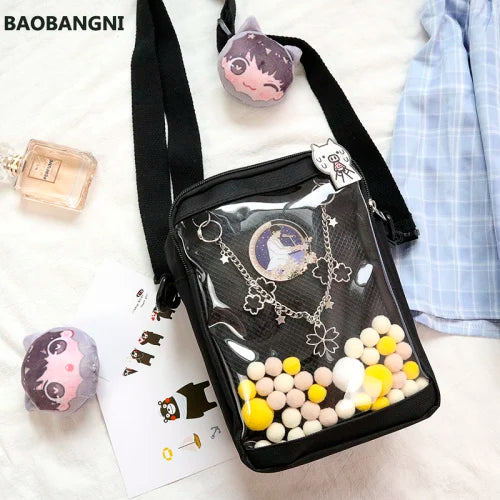 Small Clear PVC Mini Crossbody Bag Women's Shoulder Purse for Phone