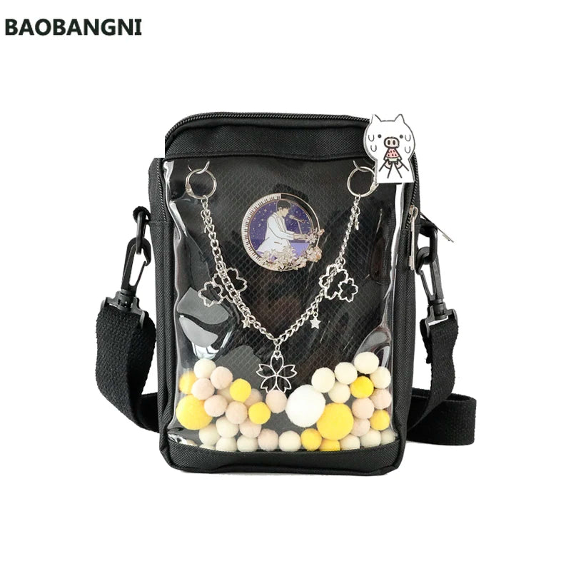 Small Clear PVC Mini Crossbody Bag Women's Shoulder Purse for Phone