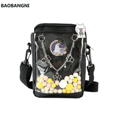 Small Clear PVC Mini Crossbody Bag Women's Shoulder Purse for Phone
