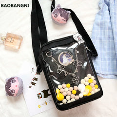 Small Clear PVC Mini Crossbody Bag Women's Shoulder Purse for Phone