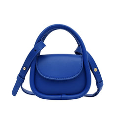 Solid Leather Crossbody Bag for Women Top Handle Clutches