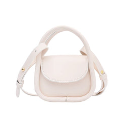 Solid Leather Crossbody Bag for Women Top Handle Clutches