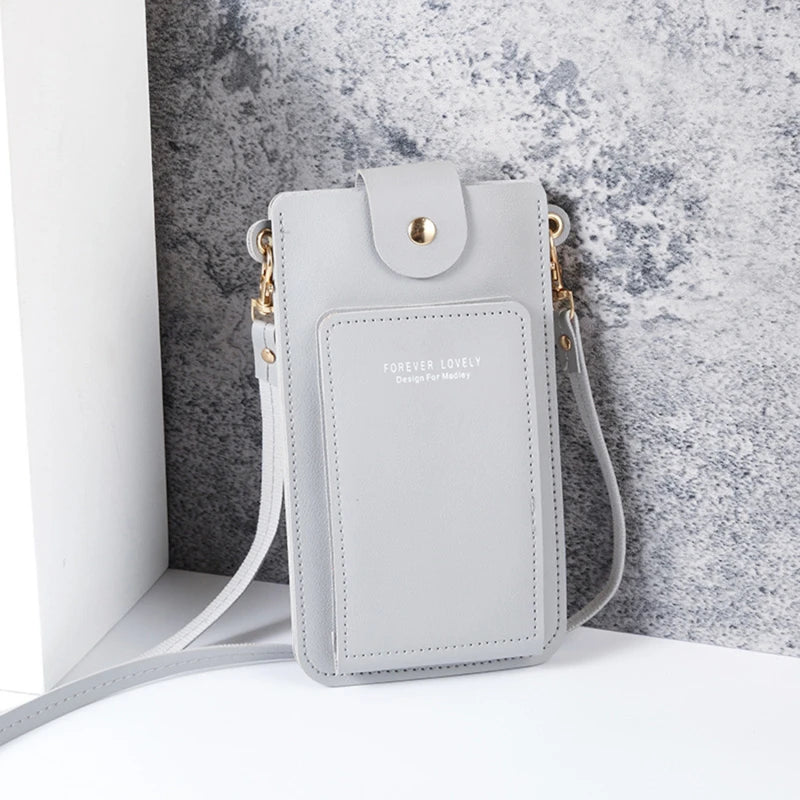 Mini Crossbody Shoulder Bags Women Touchable Cell Phone Pocket Card Purse