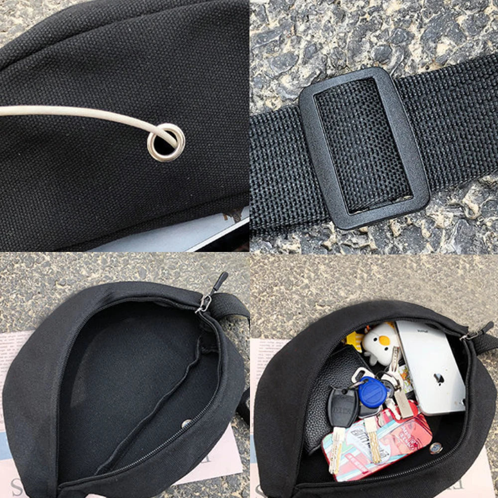 Avocado Print Canvas Mini Crossbody Shoulder Waist Bag