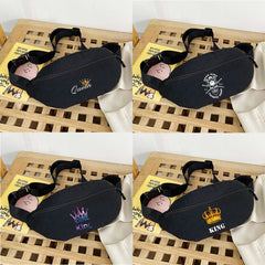 Queen Print Waist Bag for Women Youth Organizer Wallet