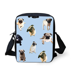 Mini 3D Dog French Bulldog Messenger Bag Casual Shoulder Book Bag