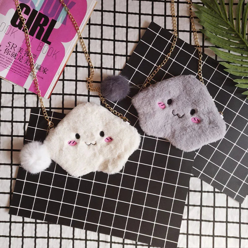 Cartoon Crossbody Bag Plush Toy Shoulder Bag for Women
