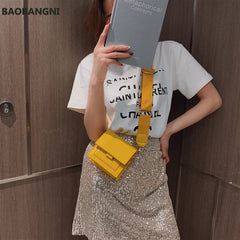 Mini Flip Square bag PU Leather Women's Handbag