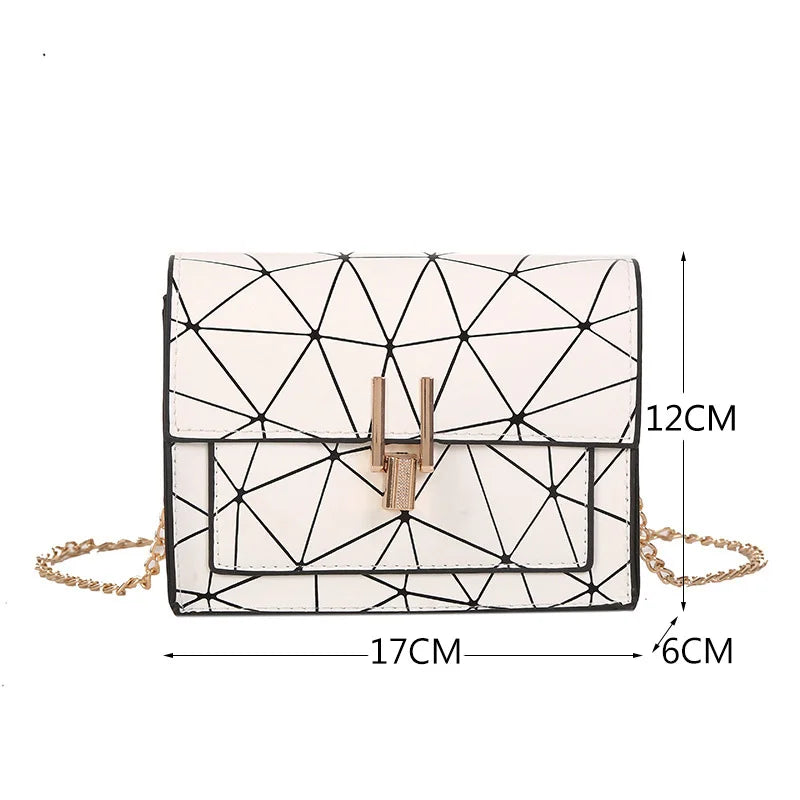 Geometric Clutch Chain Crossbody Bags Women Shoulder Messenger Small Square Bags