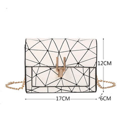 Geometric Clutch Chain Crossbody Bags Women Shoulder Messenger Small Square Bags