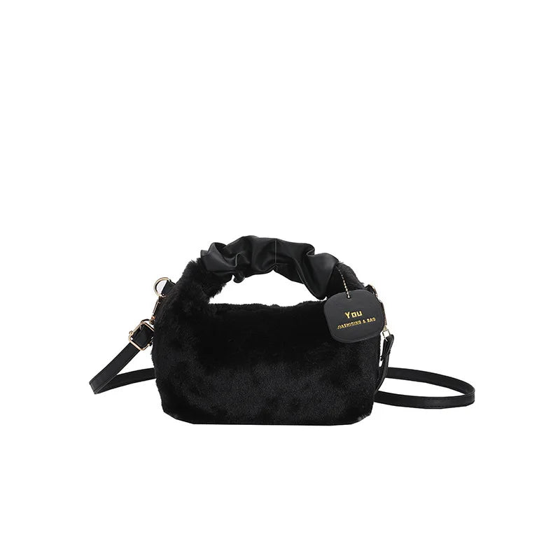 Mini Handbags for Women Winter Tote Ladies Crossbody Bag Solid High-capacity