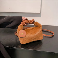 Mini Handbags for Women Winter Tote Ladies Crossbody Bag Solid High-capacity