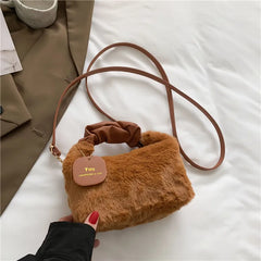 Mini Handbags for Women Winter Tote Ladies Crossbody Bag Solid High-capacity