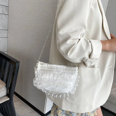 Mini Lace Flower Beads Handbag Sweet Shoulder Bags For Women Crossbody Bag
