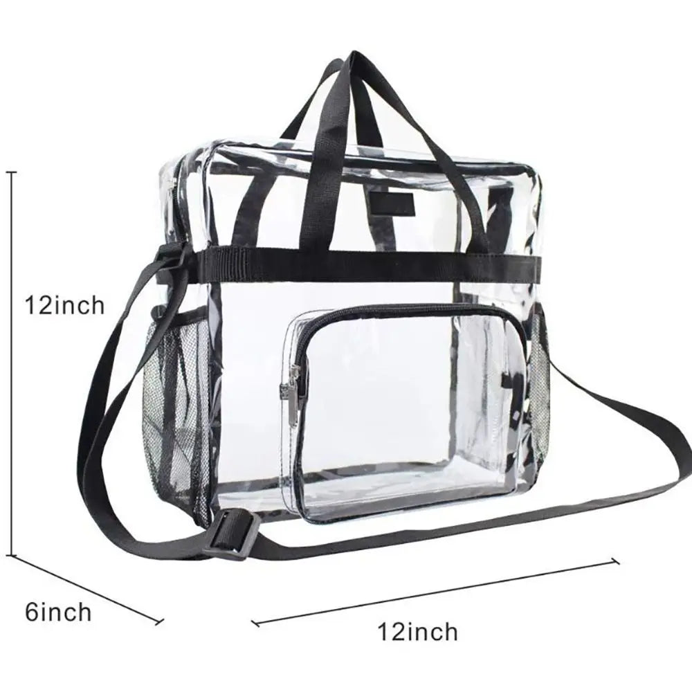 Large Capacity Clear Backpack Front Pocket Transparent Purse Shoulder Bag