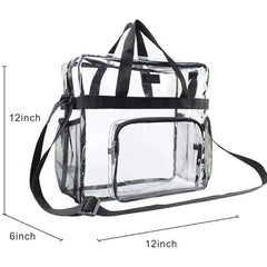 Large Capacity Clear Backpack Front Pocket Transparent Purse Shoulder Bag