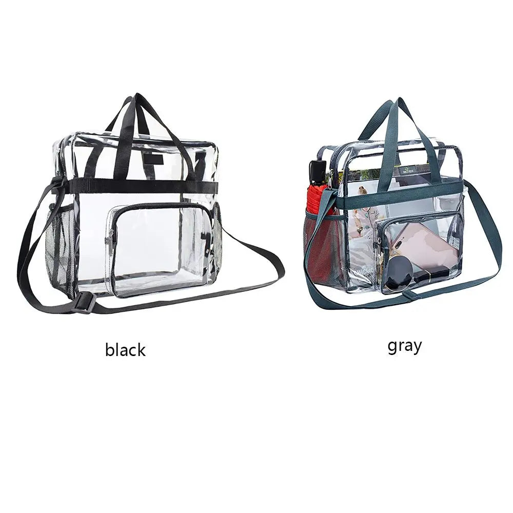 Large Capacity Clear Backpack Front Pocket Transparent Purse Shoulder Bag