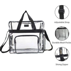 Large Capacity Clear Backpack Front Pocket Transparent Purse Shoulder Bag