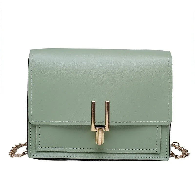 Leather Crossbody Bag Women Chain Shoulder Messenger Bag