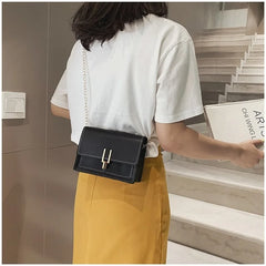 Leather Crossbody Bag Women Chain Shoulder Messenger Bag