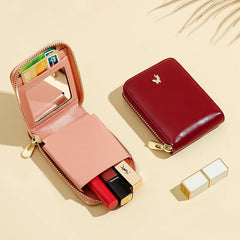 Small Makeup Bag Lipstick Storage Pouch Beauty Case Mirror