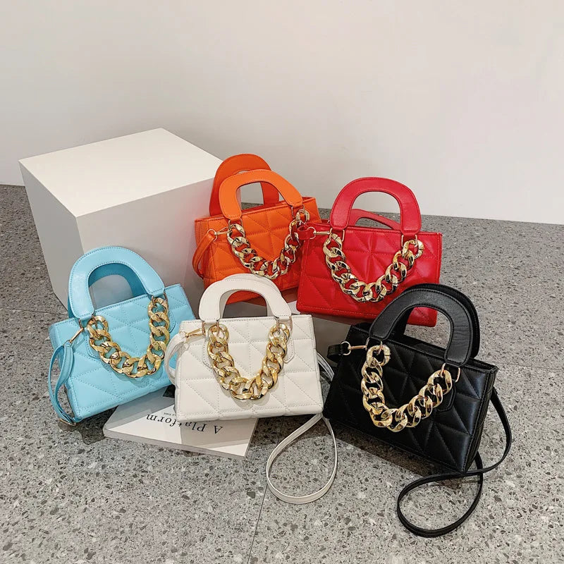 Mini Orange Tote Bags For Women Red Purses Ladies Leather