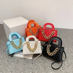 Mini Orange Tote Bags For Women Red Purses Ladies Leather