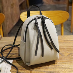 Small PU Leather Backpack for Women with Tassel Zipper