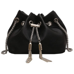 Mini PU Leather Bucket Bag Summer Shoulder Crossbody Handbag Female Totes