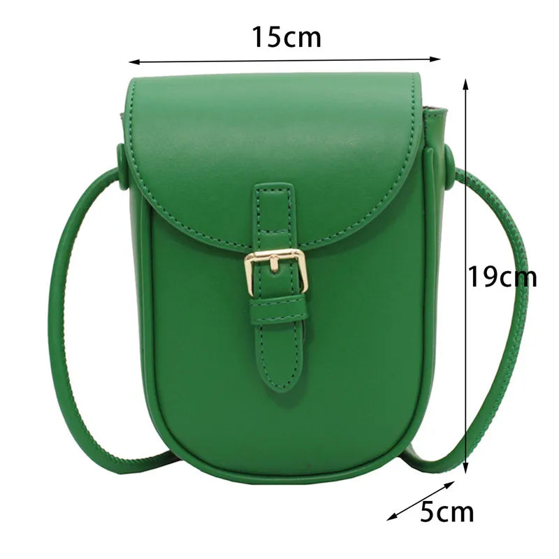 Mini PU Leather Crossbody Bag For Woman Phone Shoulder Side Bags Handbag Purses