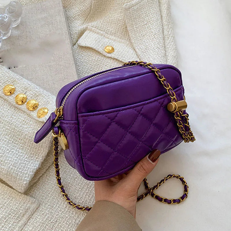 PU Leather Crossbody Bags for Women Small Shoulder Bag Chain Totes