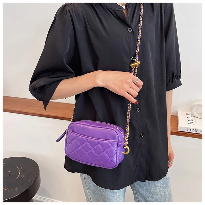 PU Leather Crossbody Bags for Women Small Shoulder Bag Chain Totes