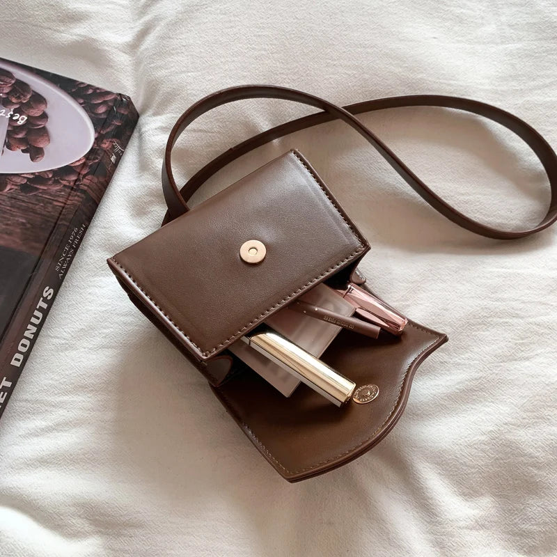 Mini PU Crossbody Lipstick Bag for Women Shoulder Handbag
