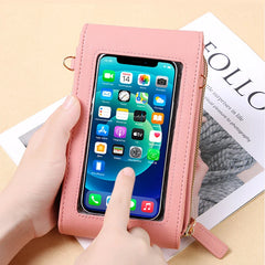 Mini PU Leather Phone Crossbody Bag for Women Touch Screen Purses