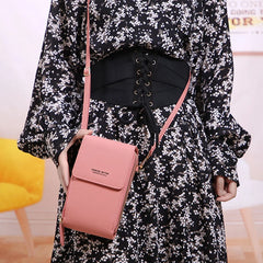Mini PU Leather Phone Crossbody Bag for Women Touch Screen Purses
