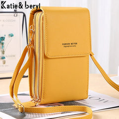 Mini PU Leather Phone Crossbody Bag for Women Touch Screen Purses