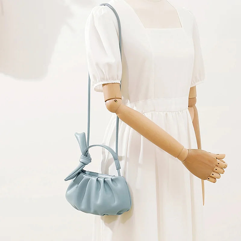 Mini Pleated Shoulder Bag Small Crossbody Bags With Short Handle