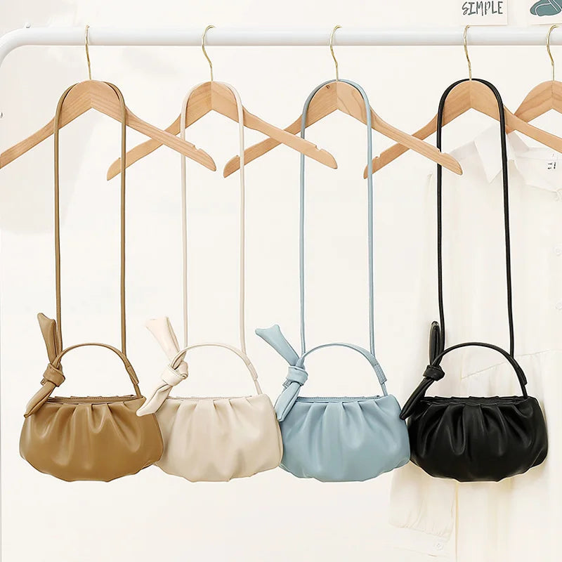Mini Pleated Shoulder Bag Small Crossbody Bags With Short Handle