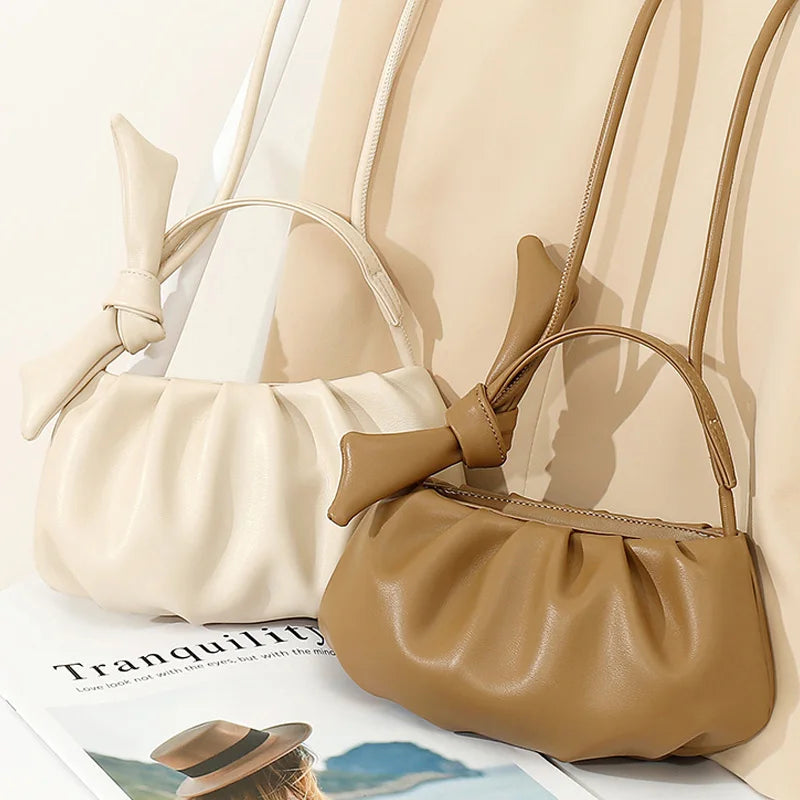 Mini Pleated Shoulder Bag Small Crossbody Bags With Short Handle