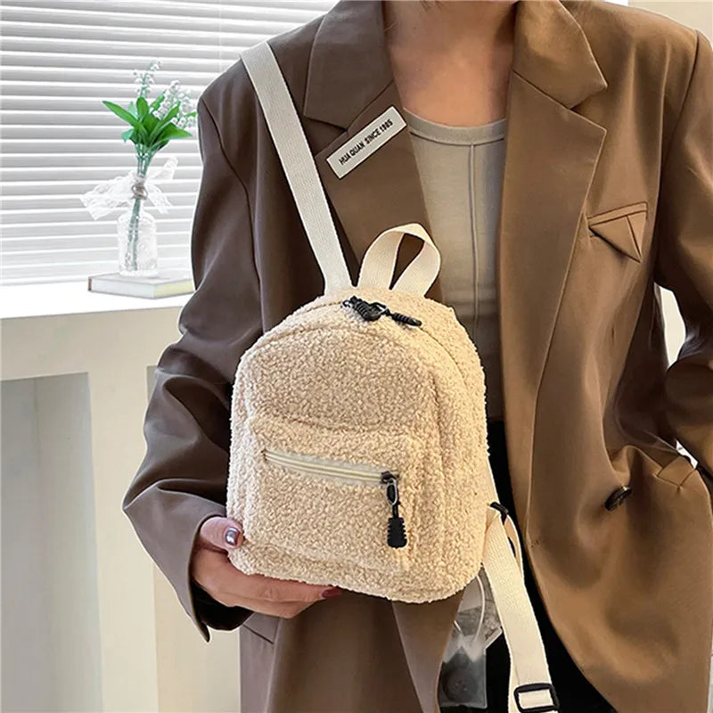 Mini Plush Backpack for Women Girls
