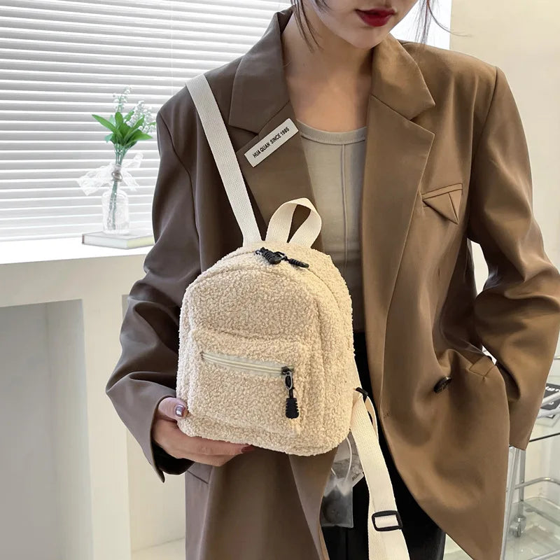 Mini Plush Backpack for Women and Girls