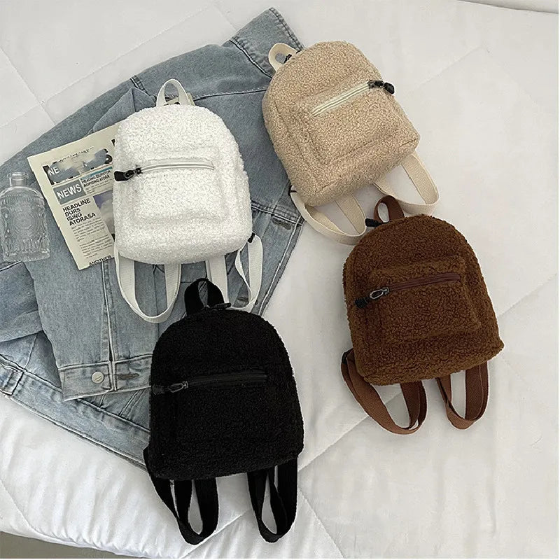 Mini Plush Backpack for Women and Girls