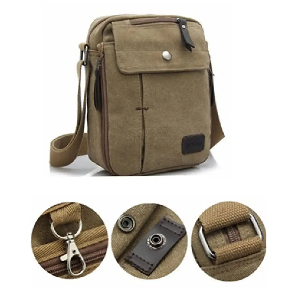 Mini Nylon Men's Crossbody Bag Retro Style Outdoor Travel Shoulder Bag