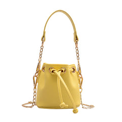Mini PU Leather Bucket Bag Chain Crossbody Shoulder Messenger Lipstick Organizer
