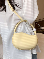 Mini Pu Leather Woman's Bag Tote Simple Handbag Underarm Crossbody Bags