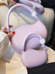 Mini Pu Leather Woman's Bag Tote Simple Handbag Underarm Crossbody Bags