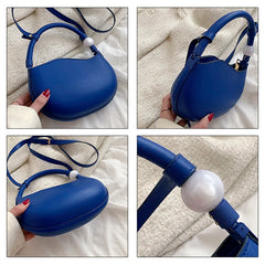 Mini Pu Leather Woman's Bag Tote Simple Handbag Underarm Crossbody Bags