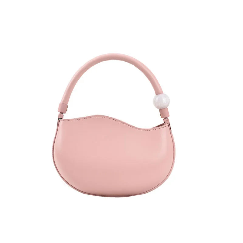 Mini Pu Leather Woman's Bag Tote Simple Handbag Underarm Crossbody Bags