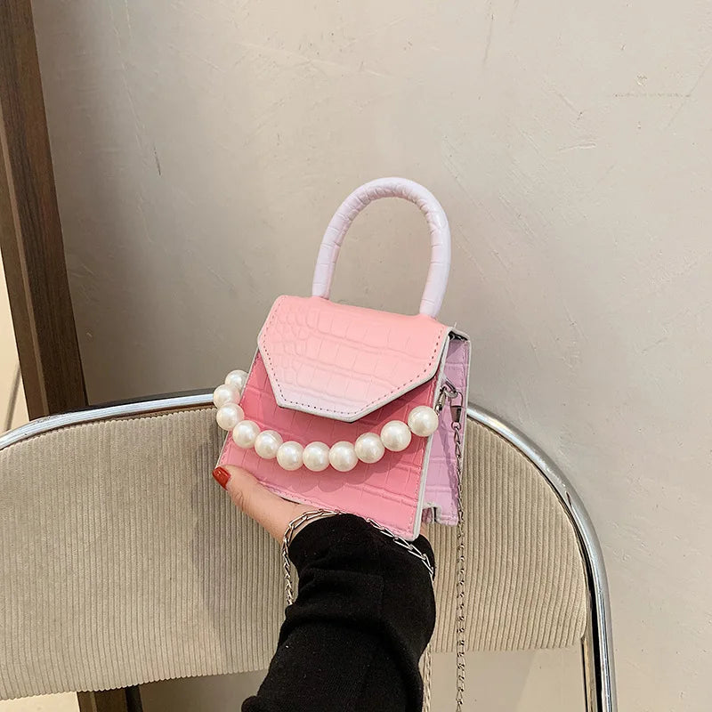 Mini Crossbody Bag Crocodile Pattern Shoulder Handbag