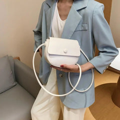 Mini Saddle Bag PU Leather Crossbody Bags for Women Summer Sweet Shoulder Handba